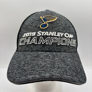 St Louis Blues Fanatics 2019 Stanley Cup Champions Mesh Snapback Gray Hat OSFM